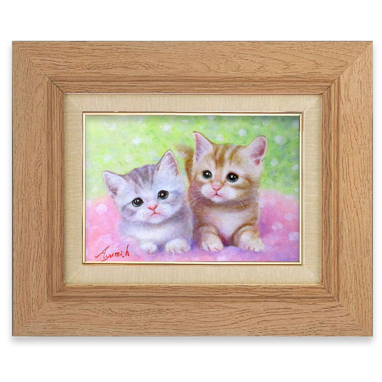 楽天市場】油彩画 SM号 絵画 なかよし 星野歩 手描き 額付き 油絵 肉筆