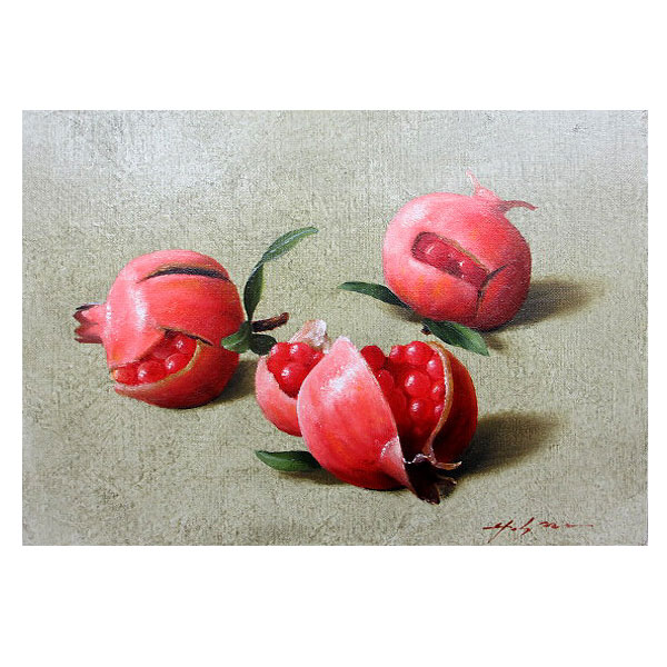 楽天市場】油彩画 SM号 安田英明 「ザクロ」 真筆 額入り 額装絵画