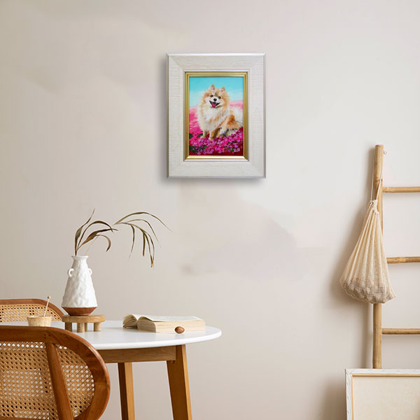 楽天市場】油彩画 宝松杏奈 「ポメラニアン」 SM号 額入り 油絵 犬の絵