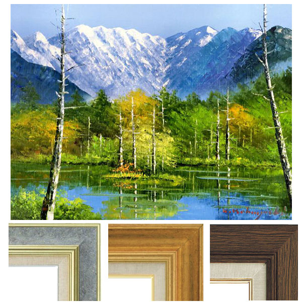 油絵 菅家令子絵 絵画インテリアF4-072319 子犬と女の子 