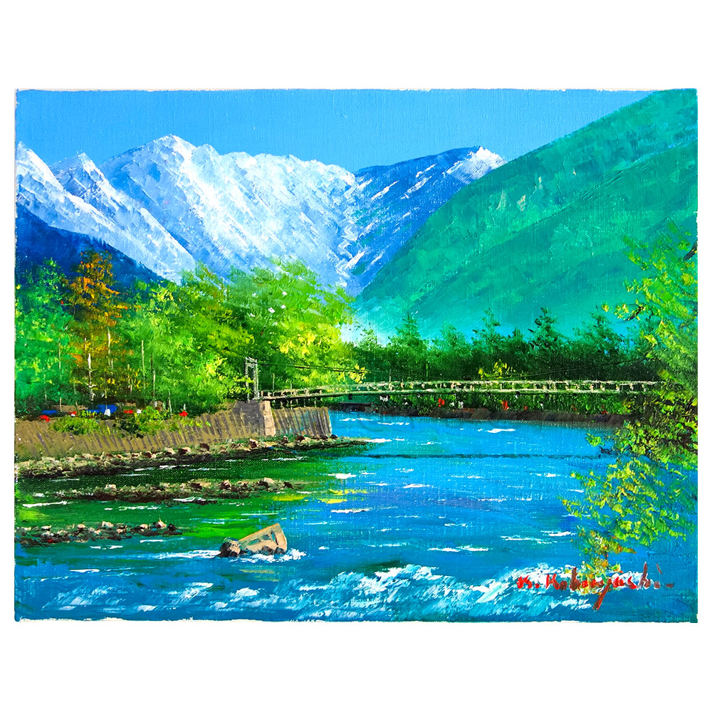 楽天市場】油彩画 小林幸三 「河童橋」 F6号 額入り 油絵 風景画 額装