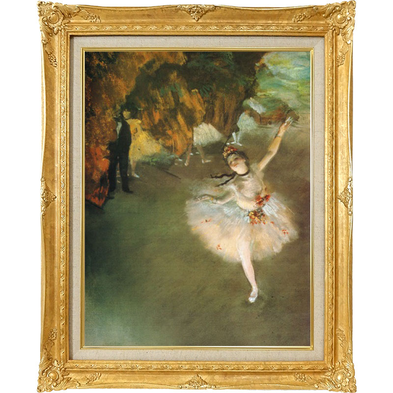 楽天市場】☆ 絵画 P10号 ドガ 「舞台の踊り子」 複製画 額付き 世界の