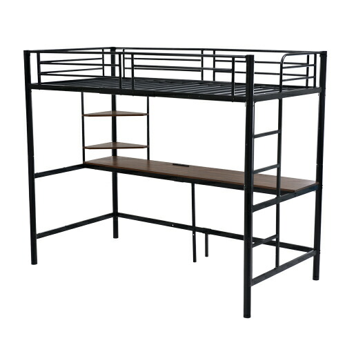 楽天市場】デスク付き ロフトベッド（カラーブラック）の通販