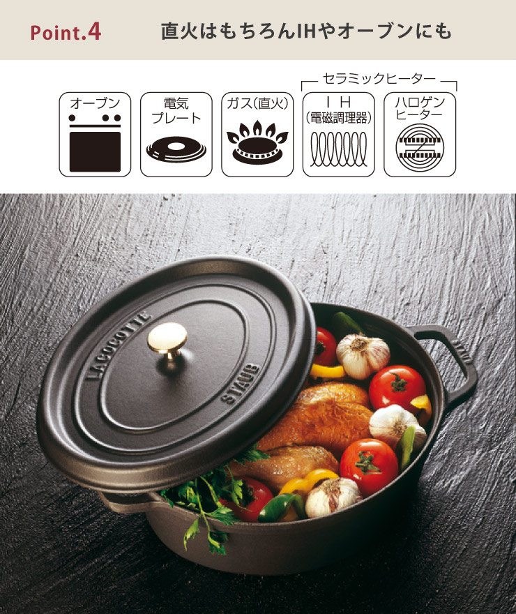 楽天市場】ストウブ ピコ ココット オーバル 23cm 2.35L IH対応 staub