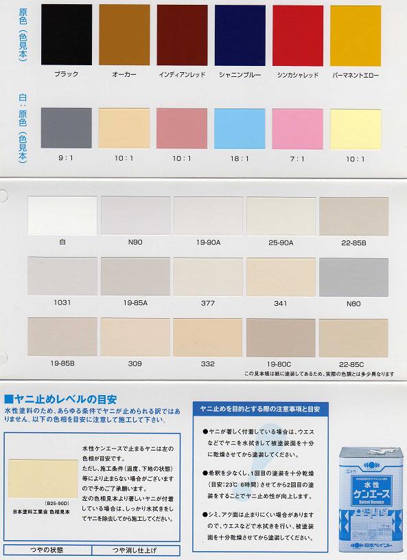 楽天市場】□日本ペイント【水性ケンエース】【原色 4kg 艶消し