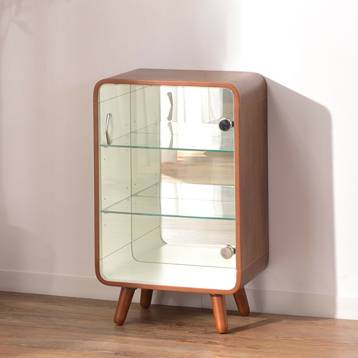 楽天市場】ガラスケース 幅36cm 3段 ガラス扉 背面ミラー 推し活