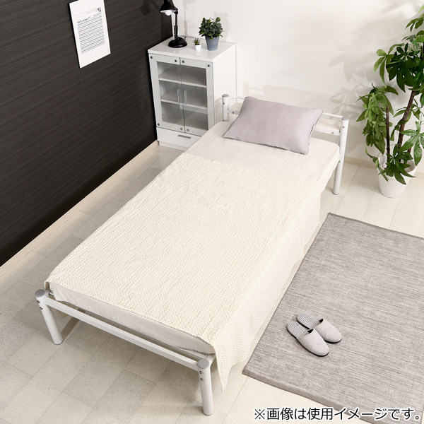 楽天市場】ベッド シングル パイプベッド 宮棚 ラック付き スチール