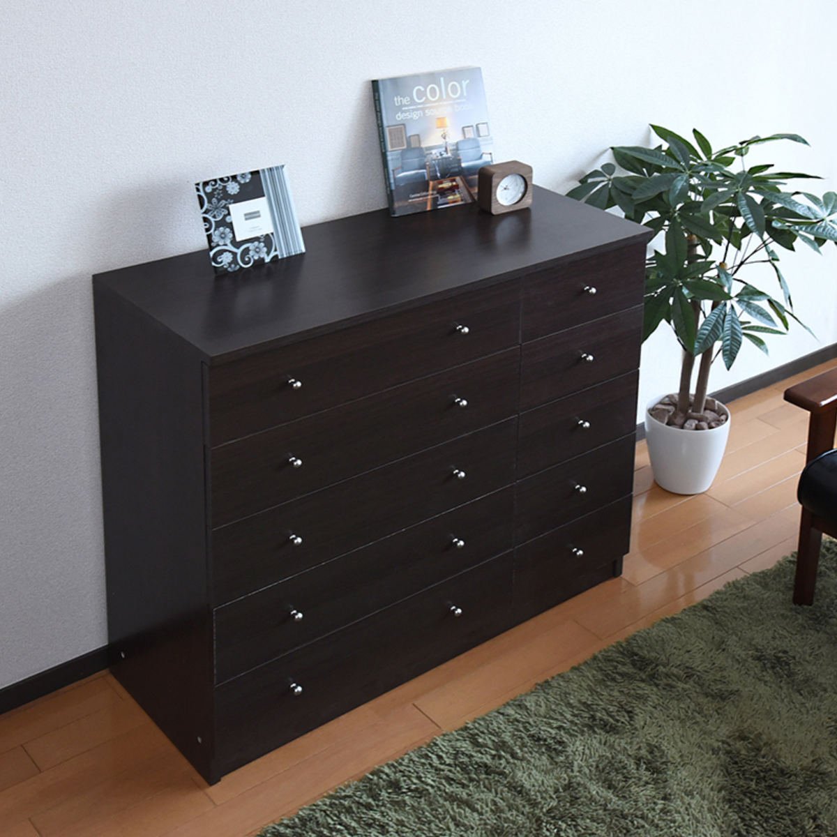 楽天市場】チェスト 幅90cm 5段 カラフル シック （ タンス 収納 棚