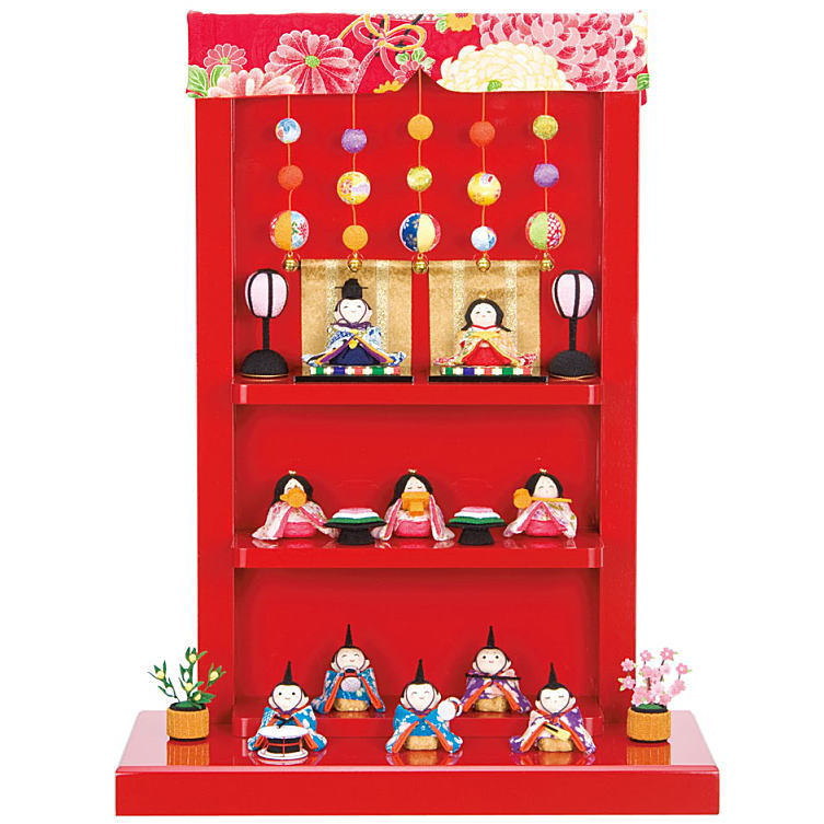 楽天市場】扇面 三段わらべ雛10人揃いの通販