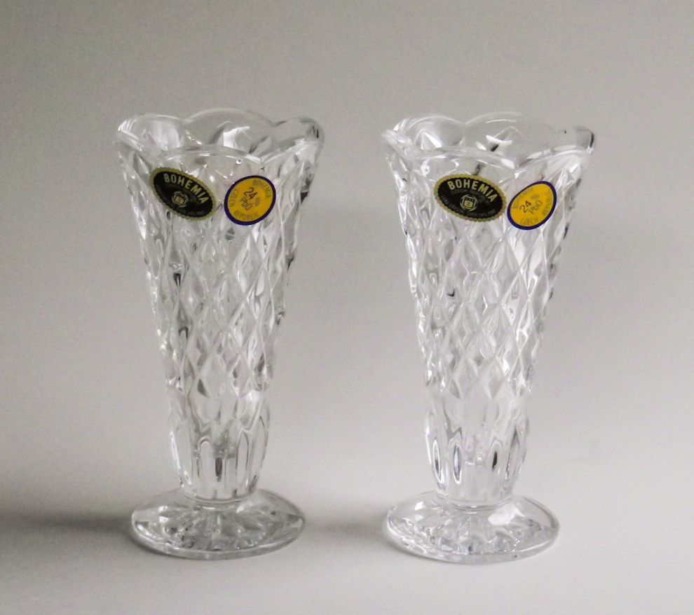 楽天市場】ボヘミアングラス クリスタル ミニ花瓶 2個セット