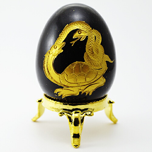 楽天市場】【彫刻置物】風水四神獣 彫刻たまご(金彫り) オブシディアン