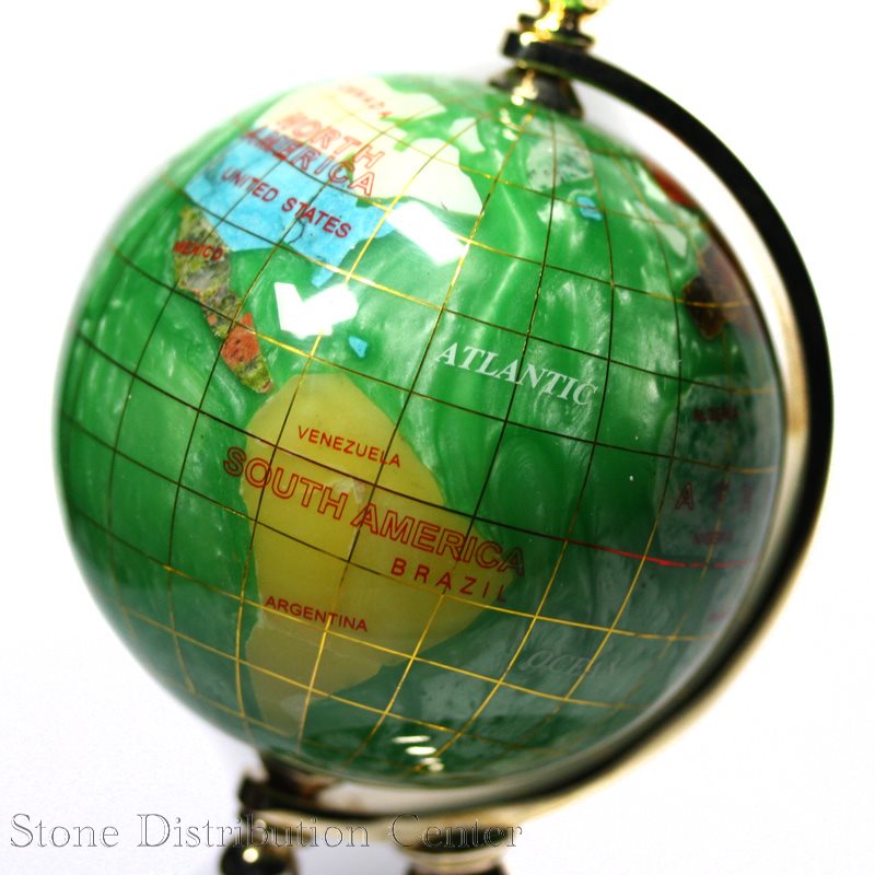 楽天市場】【インテリア】天然石地球儀 約80mm (24金メッキ) 単脚