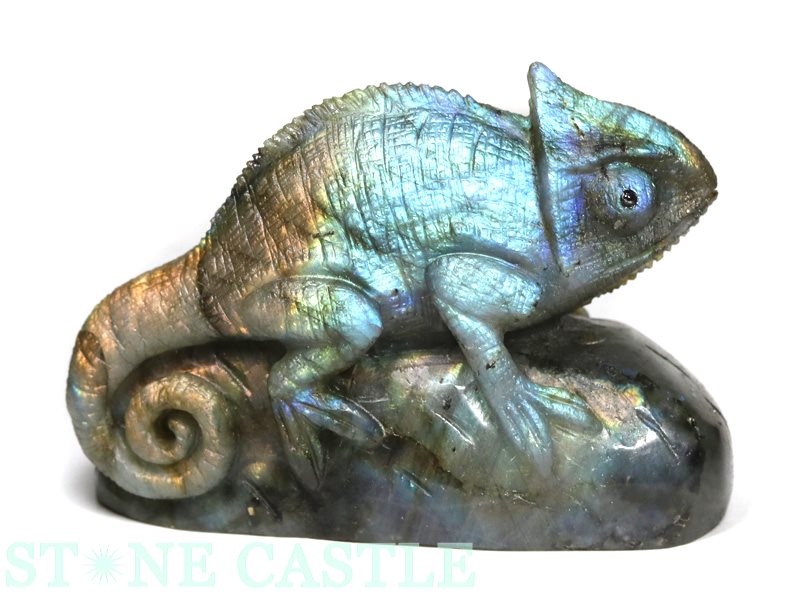 楽天市場】☆置物一点物☆【彫刻置物】カメレオン ラブラドライト No