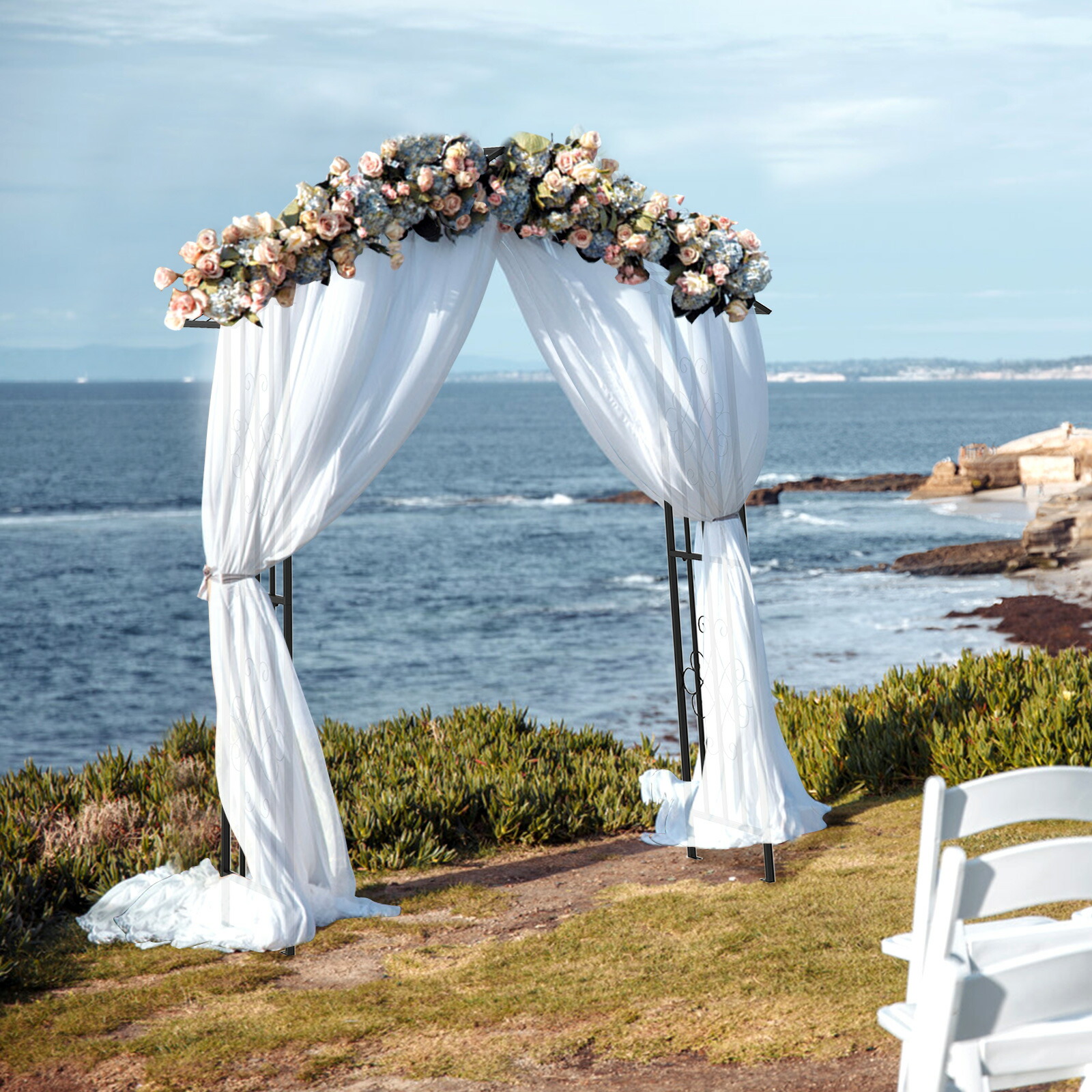 楽天市場】COSTWAY ガーデンアーチ 鉄製 バラアーチ 錆びない パイプ径