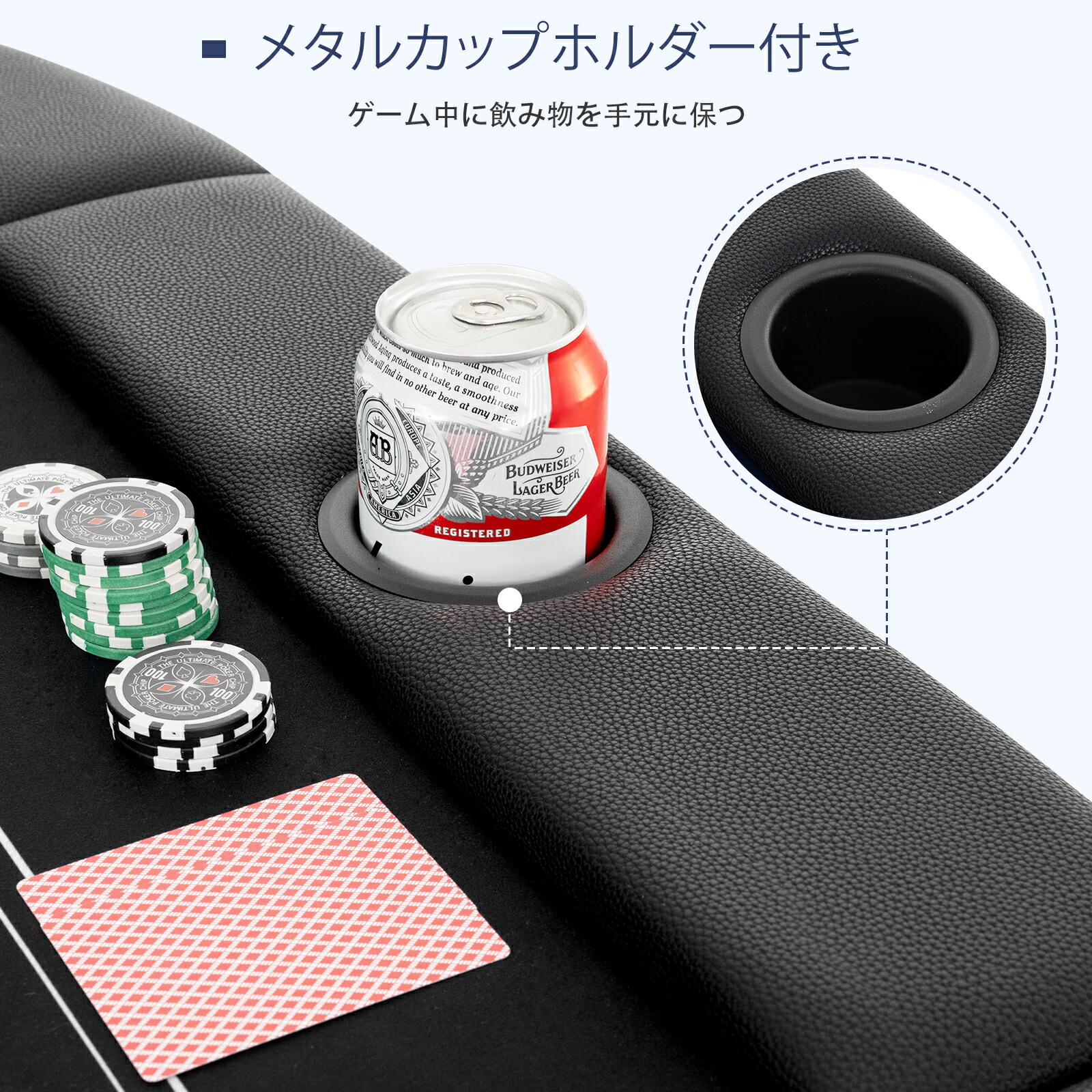 楽天市場】COSTWAY ポーカーテーブル 8人用 折りたたみ ポーカーマット