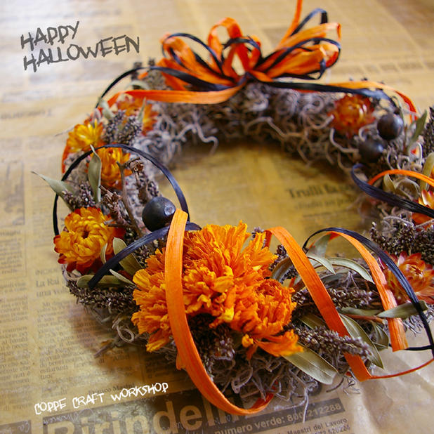 楽天市場】ハロウィン 壁飾り リース ドライフラワー 玄関 ハロウィン