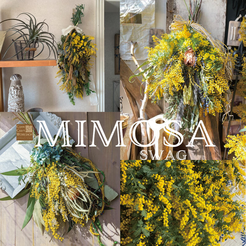 楽天市場】ミモザ スワッグ リース 玄関飾り ドライ 玄関 セミオーダー
