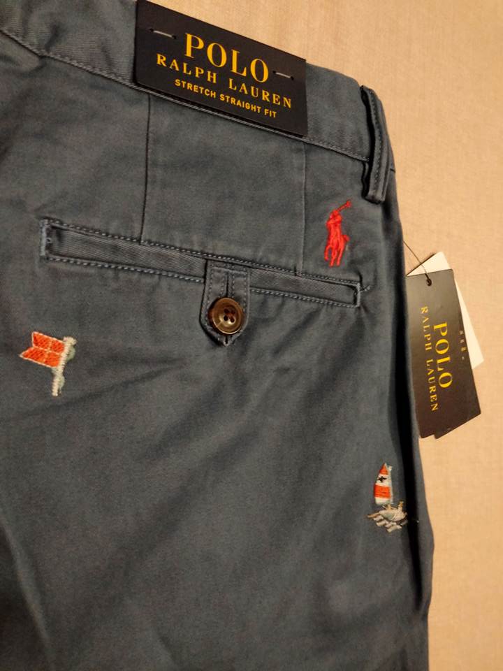 楽天市場】ポロ ラルフローレン 総柄 刺繍 チノパン ネイビー マリン