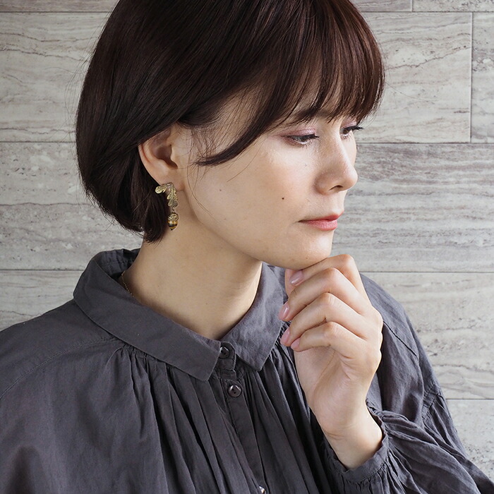 楽天市場】sasakihitomi(ササキヒトミ) どんぐりピアス 真鍮 タイガー