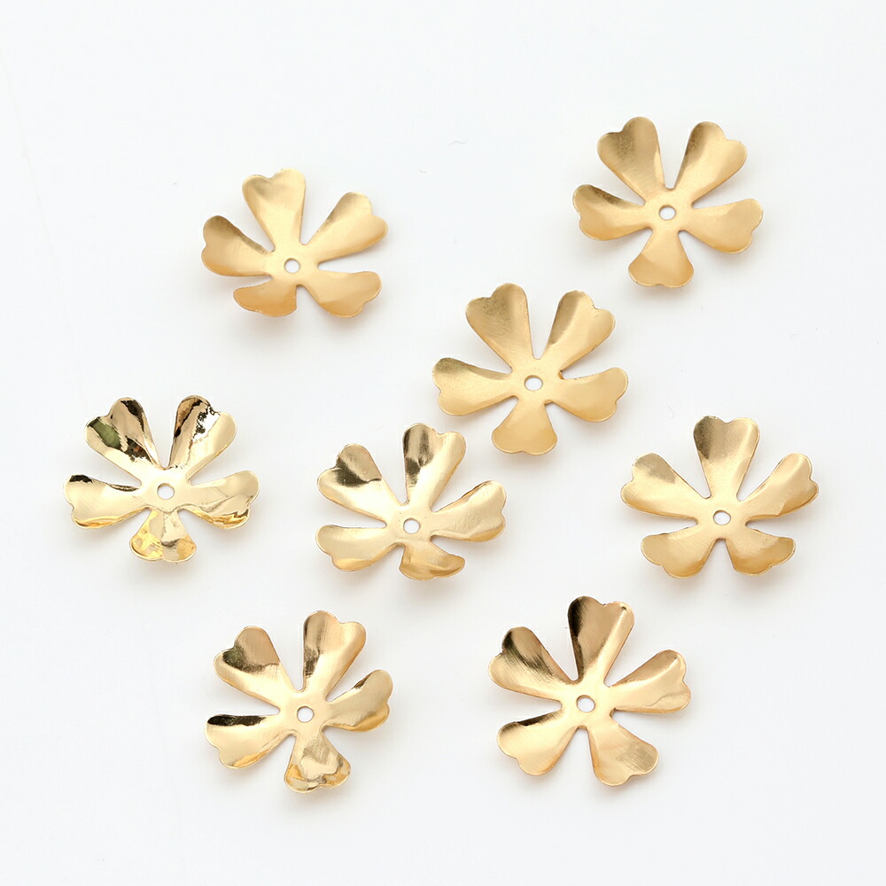 楽天市場】メタルフラワーパーツ 五弁花 ビーズキャップパーツ メタル