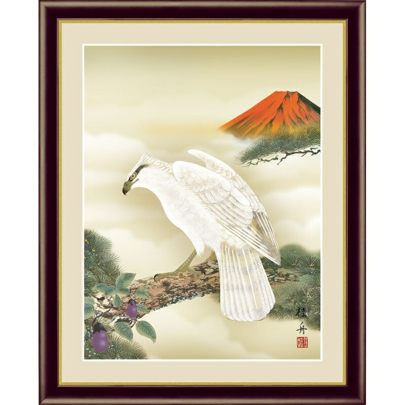 楽天市場】額絵 日本画 縁起画 【一富士二鷹三茄子】 長江桂舟 G4