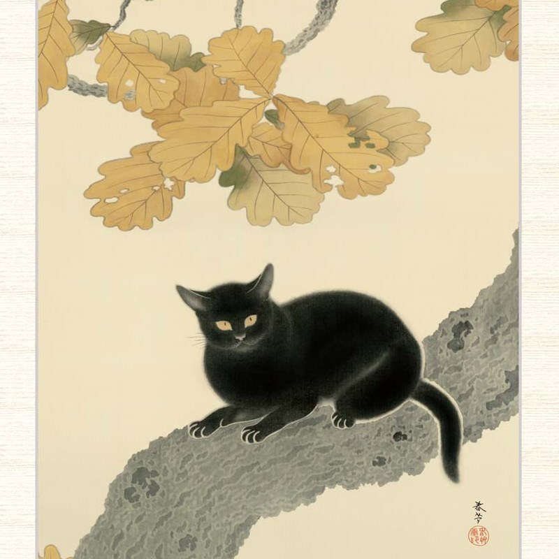 楽天市場】日本の名画 菱田春草 黒き猫 F8 [g4-bn158-F8]（代引き不可