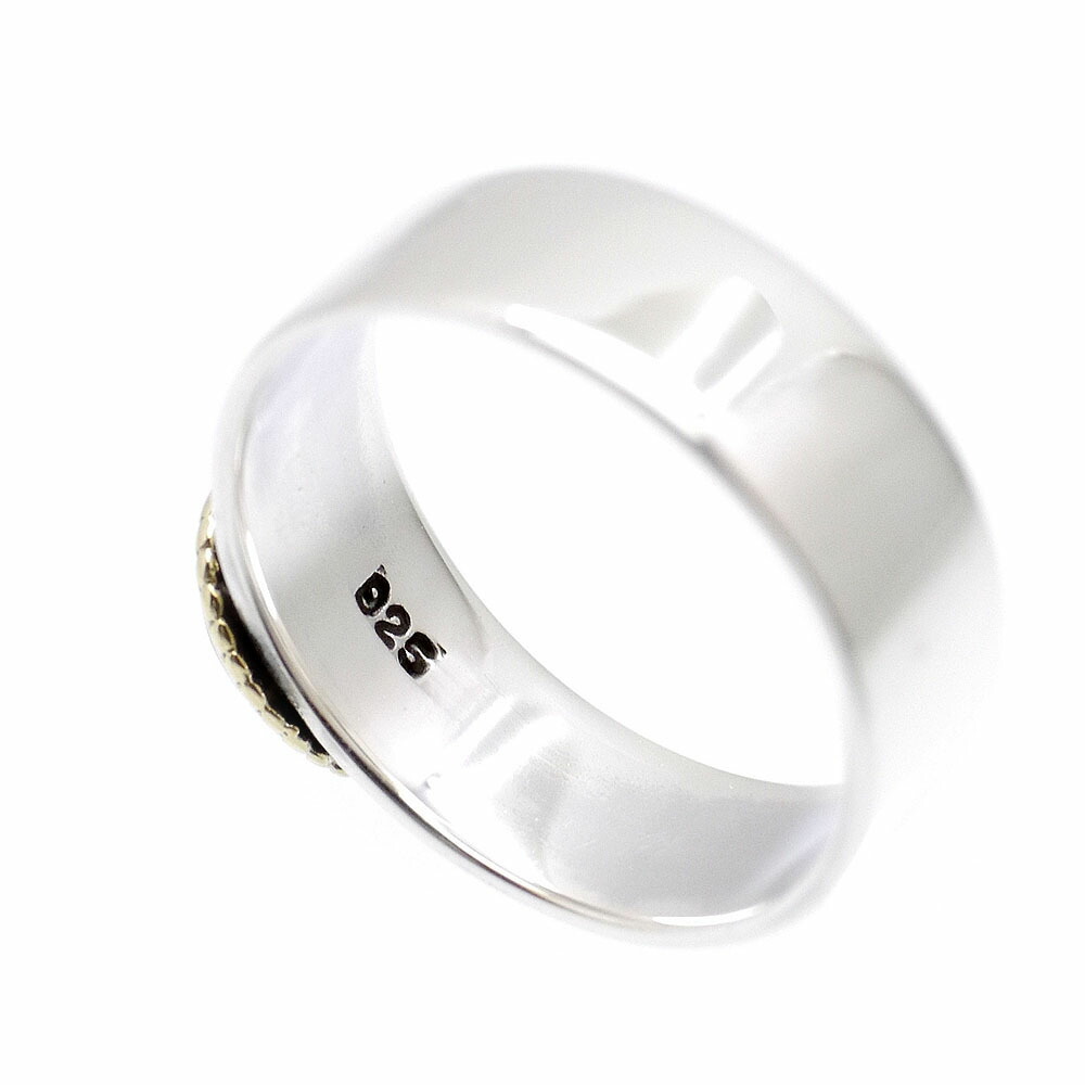 楽天市場】金縄ターコイズ シルバー925 平打ちリング メンズ a3 [幅7mm