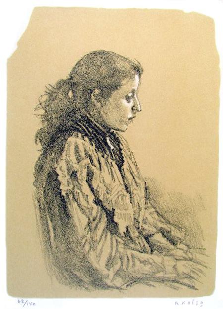 楽天市場】小磯良平 婦人像 リトグラフ 1980 : ギャラリーダッドアート