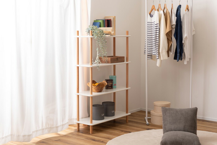 楽天市場】オープンラック 4段 幅80cm 高さ120cm 北欧 シェルフ