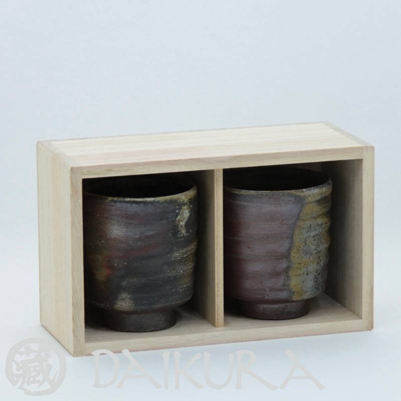 楽天市場】備前焼 湯呑みペア 桐箱入り 日本伝統工芸士 小川秀藏作【父