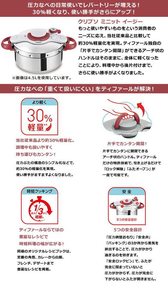 楽天市場】ティファール 圧力鍋 クリプソ ミニット イージー 6L ルビー