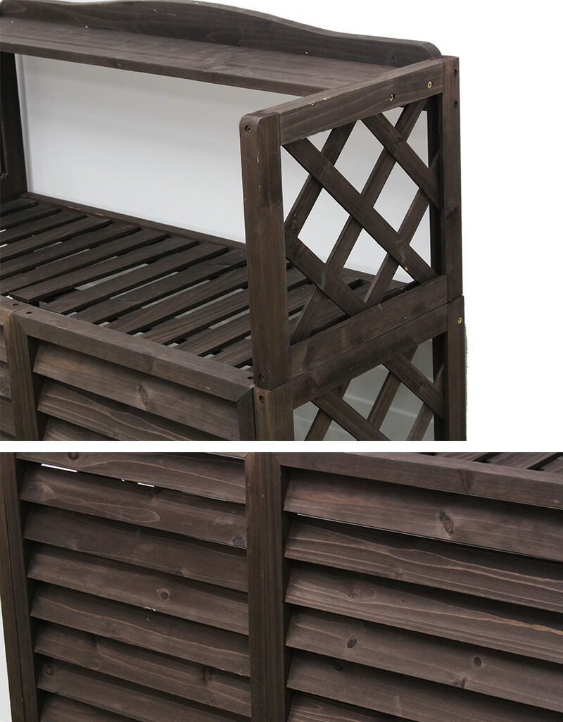 楽天市場】室外機カバー ルーバー 棚付き 収納 木製 おしゃれ 白 天然