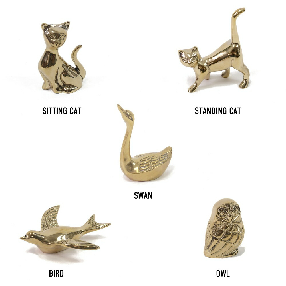 楽天市場】ペーパーウエイト ブラス 真鍮製 アンティークゴールド ネコ