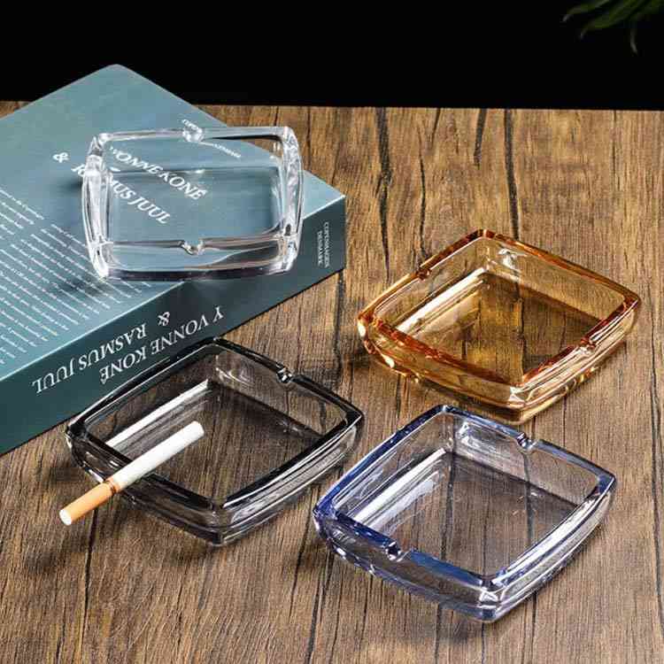 楽天市場】卓上 灰皿 おしゃれ ガラス製 高級 透明 円型 方型 スクエア