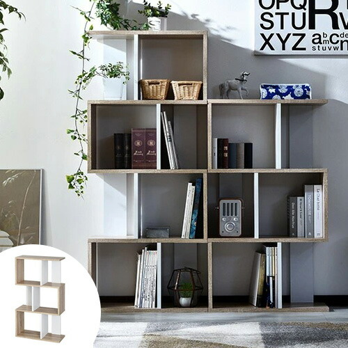 楽天市場】S字 ディスプレイラック 3段 OK/WH 00-166-okwh オークx