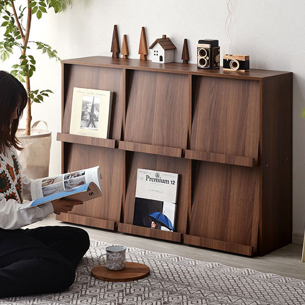 楽天市場】6枚フラップ書棚 よこ型 WN 00-100056-wn ウォールナット