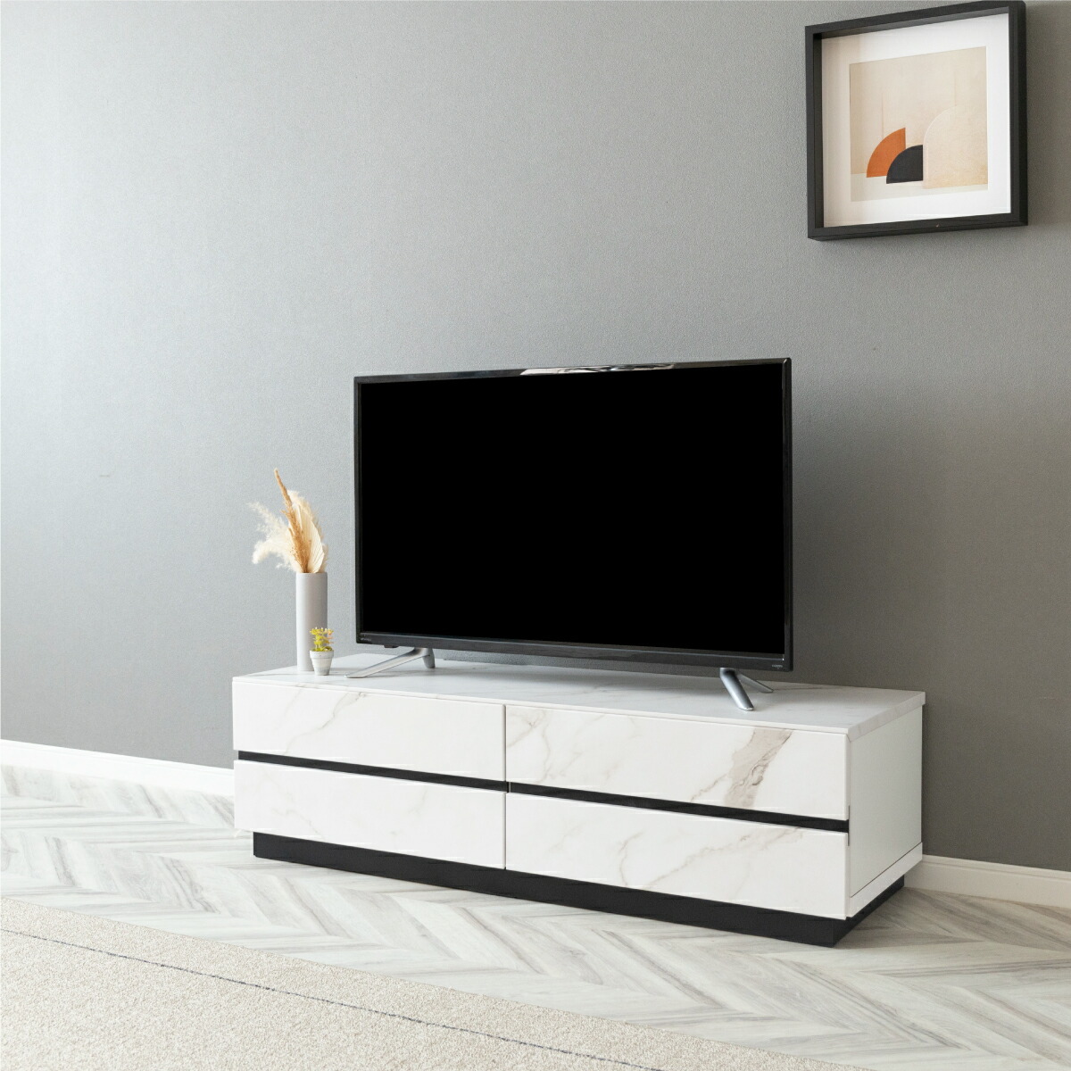 楽天市場】【P5倍&5%OFF! 2/25限定】 テレビボード 大理石風 完成品