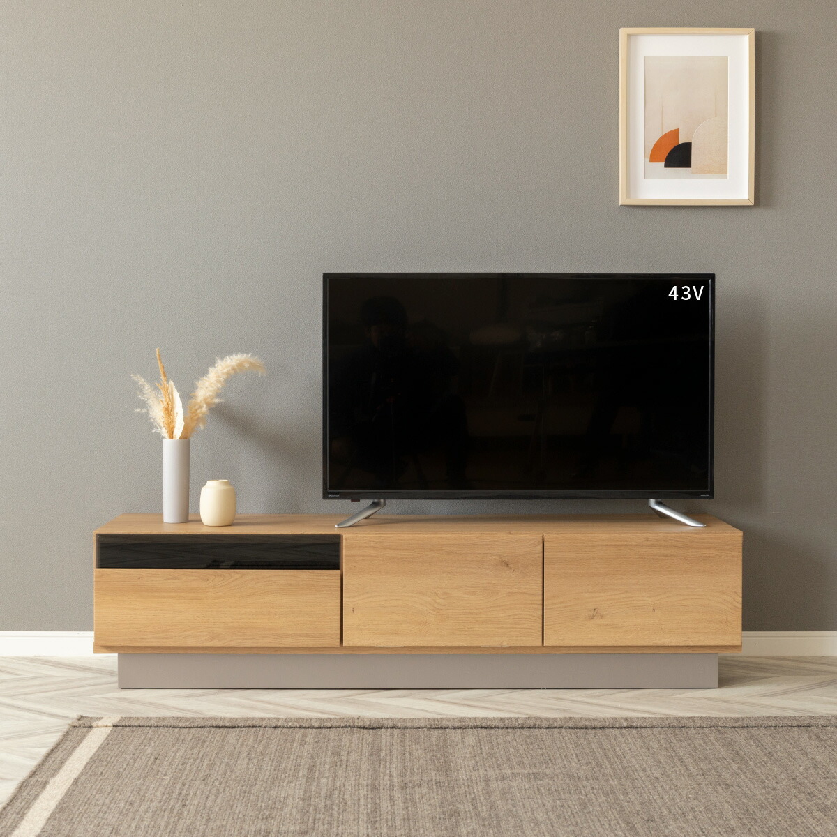 楽天市場】テレビボード 完成品 テレビ台 160cm オーク調 ローボード