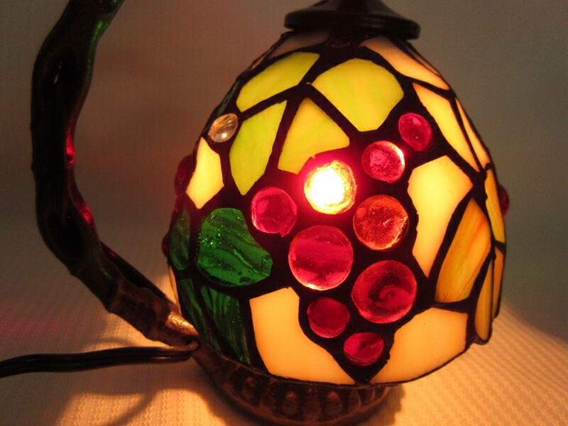楽天市場】【送料無料】ミニ ステンドグラスランプ 葡萄 ステンド