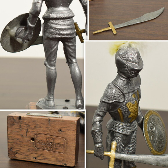 楽天市場】メタルナイト イタリア製金属の中世の騎士像 置物 金属 中世