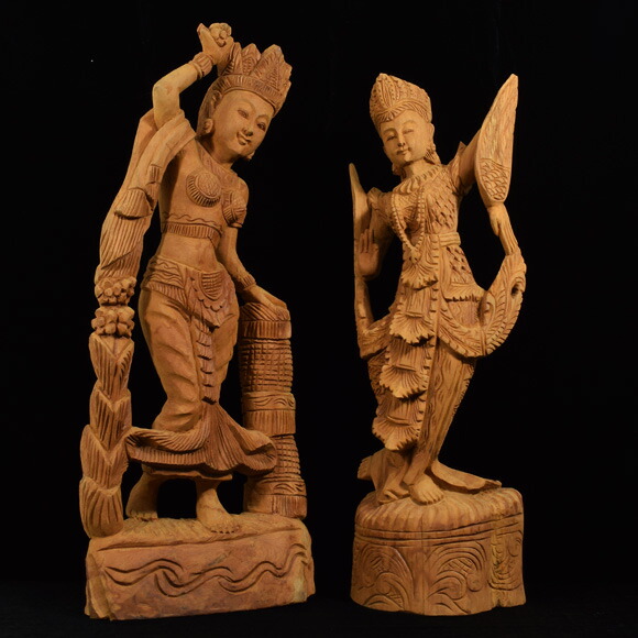 楽天市場】Lakhon Ram ラコーン タイの伝統舞踊 女性像 木彫り像