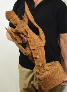 楽天市場】Lakhon Ram ラコーン タイの伝統舞踊 男性像 木彫り像