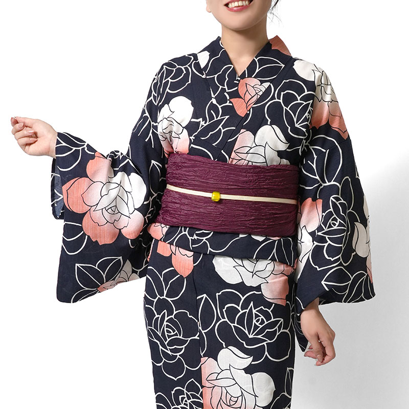 楽天市場】【MAX10%OFFクーポン配布中】浴衣 吸水速乾 薔薇 バラ 黒 紺