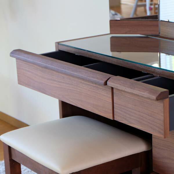 楽天市場】ドレッサー 3面鏡 完成品 化粧台 鏡台 スツール付き 椅子