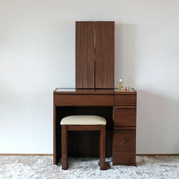 楽天市場】ドレッサー 3面鏡 完成品 化粧台 鏡台 スツール付き 椅子