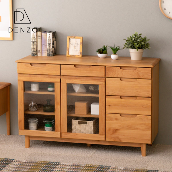 楽天市場】サイドボード 食器棚 ガラス戸 チェスト リビング収納 北欧