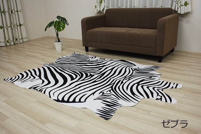 楽天市場】【最強配送】 カウハイド フェイク ラグ ラグマット 牛柄