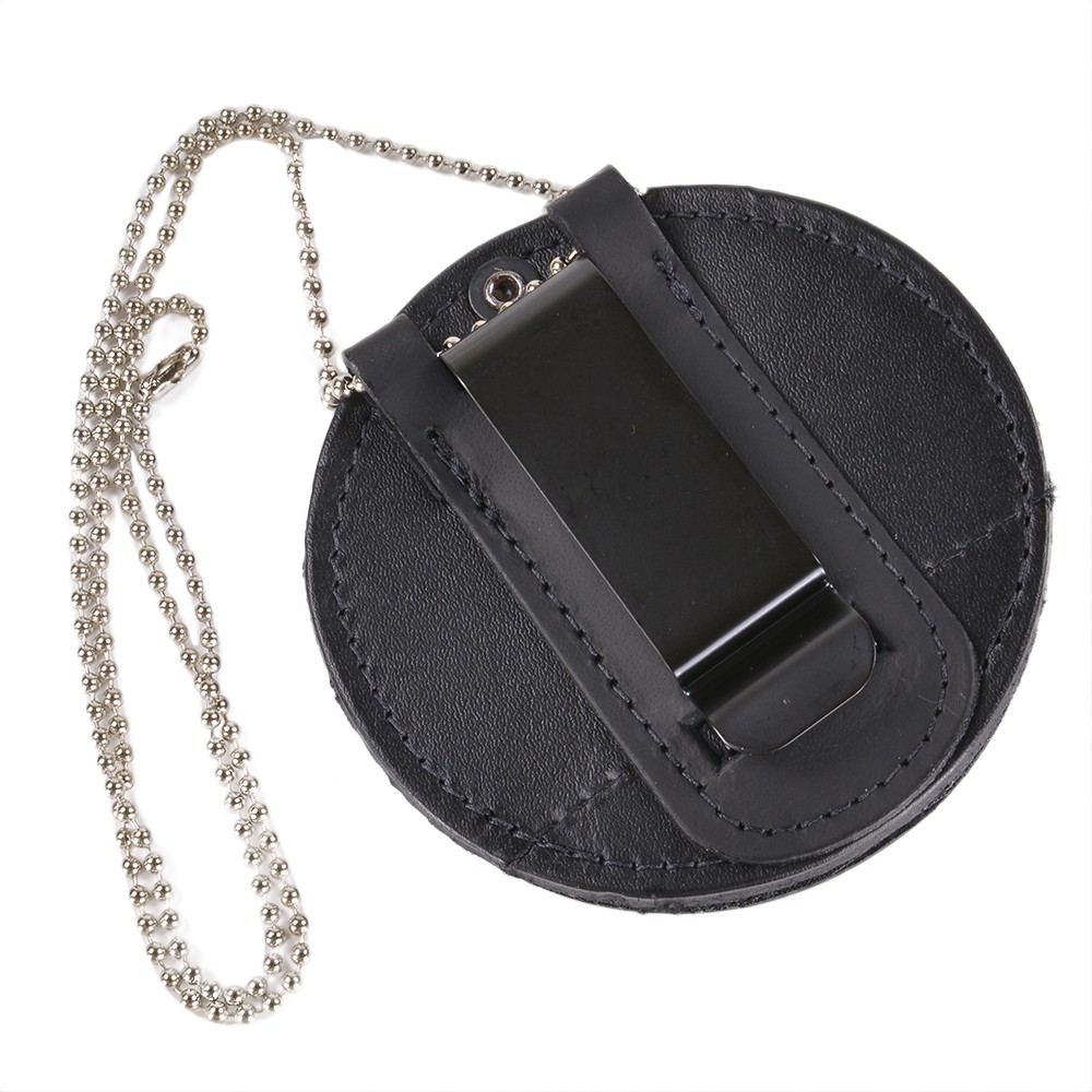 楽天市場】ボストンレザー バッジホルダー 丸型 ネックチェーン付