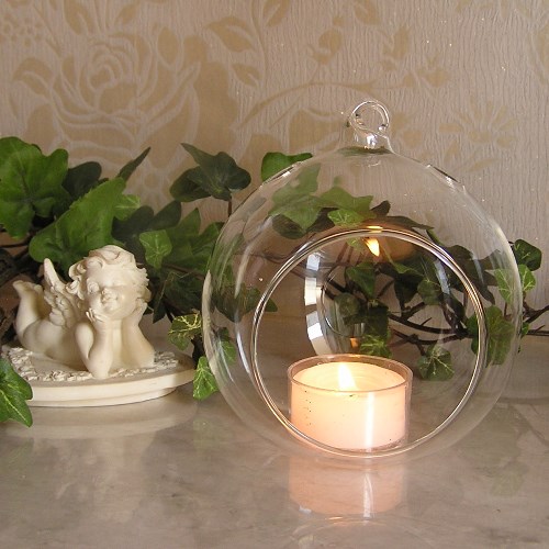 楽天市場】キャンドルホルダーハンギンググラスボール 吊るして使用