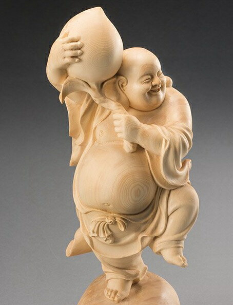 楽天市場】【代引き不可】檜一木彫り 寿桃布袋尊 開運インテリア 開運